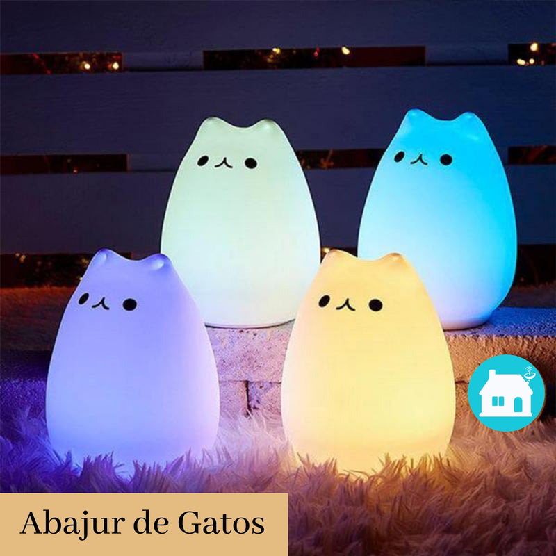 Gato Abajur - Luminária que Troca de Cor com Sensor de Toque - Online USA Shops