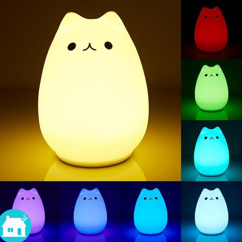 Gato Abajur - Luminária que Troca de Cor com Sensor de Toque - Online USA Shops