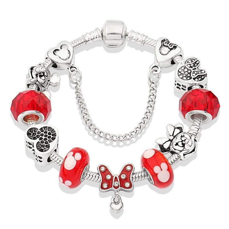 Pulseira Feminina com Berloques Mickey e Minnie - Online USA Shops