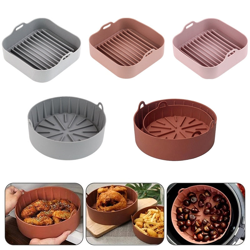 Forma de Silicone - Para Air Fryer e Microondas
